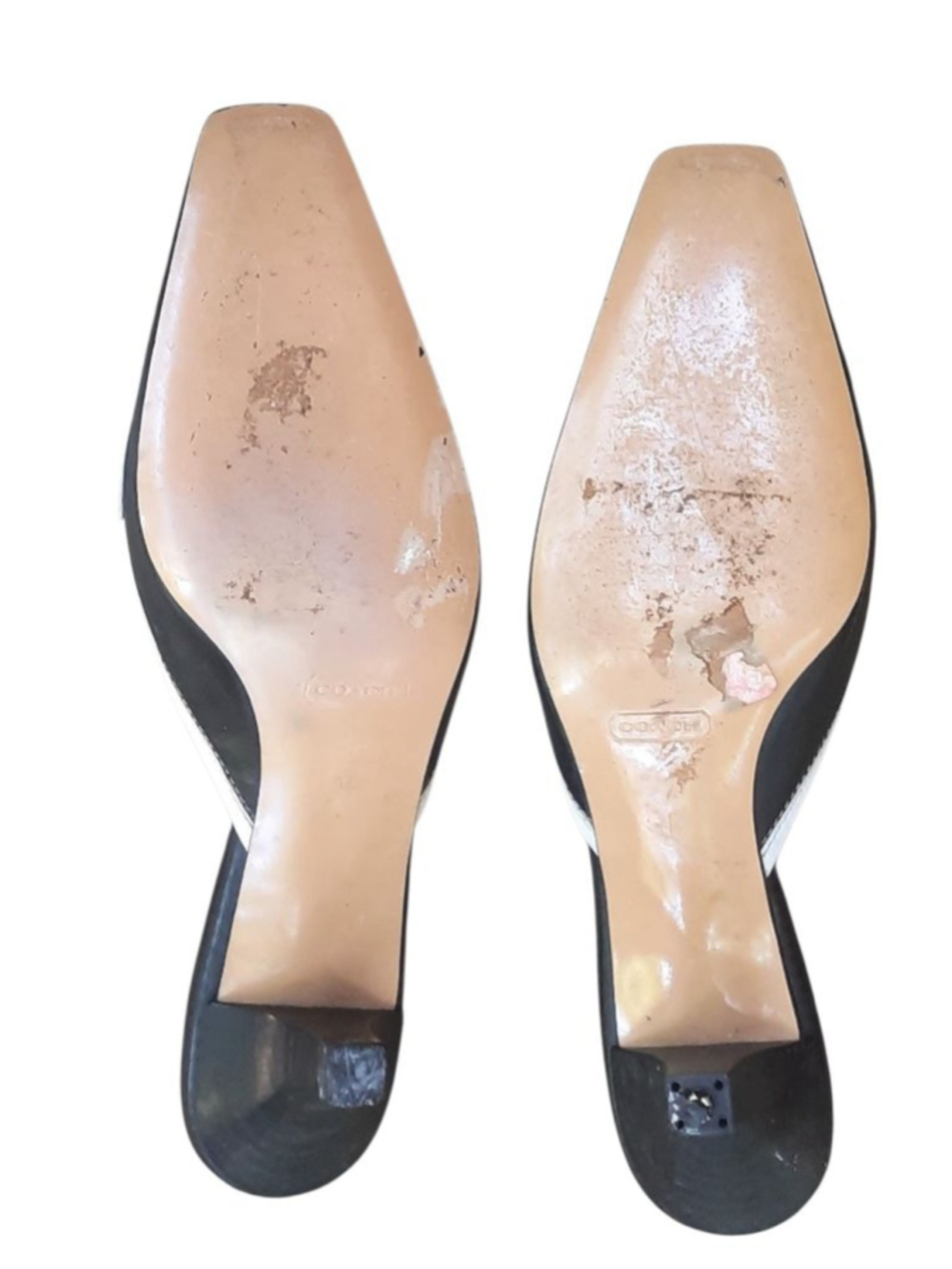 Coach Marielle Mules Women’s Size 7B US Made in Italy 2” Heels Black/white Bow - Picture 4 of 7